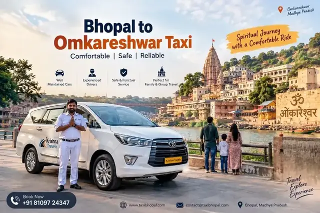 Bhopal to Omkareshwar Taxi Service by Krishna Travels
