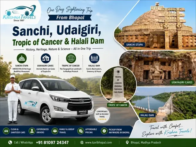 Bhopal to Sanchi Taxi Service taxi service by Krishna Travels